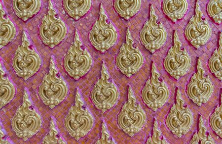 The Golden pattern on wood of thai styleの写真素材