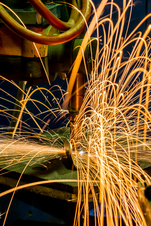 Sparks close-up Machine Spot nutの写真素材