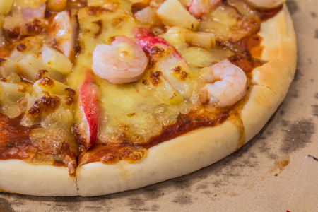 pizza in a boxの写真素材