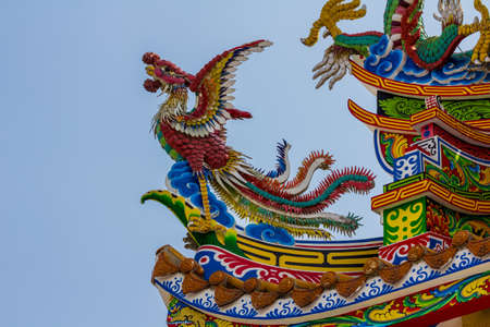 Close up to colorful temple,chinese styleの写真素材