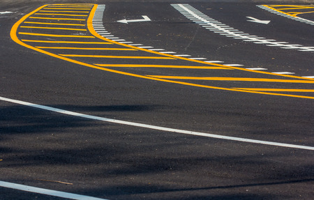 The road curve Traffic lines.の写真素材