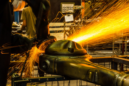 Angle grinder sparks close-upの写真素材