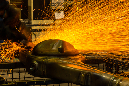 Angle grinder sparks close-upの写真素材