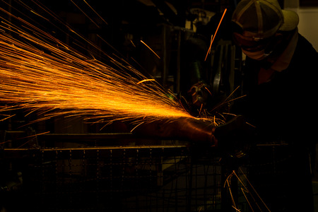 Angle grinder sparks close-upの写真素材