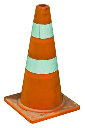 Traffic cone isolated on white background. 3d rendering. Computer digital drawing.
