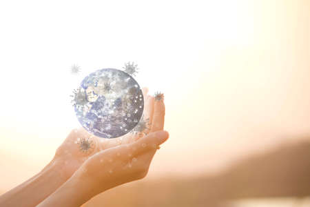 Creative Concepts, ideas and innovations, Coronavirus 2019 epidemic, man-made by humans.の写真素材