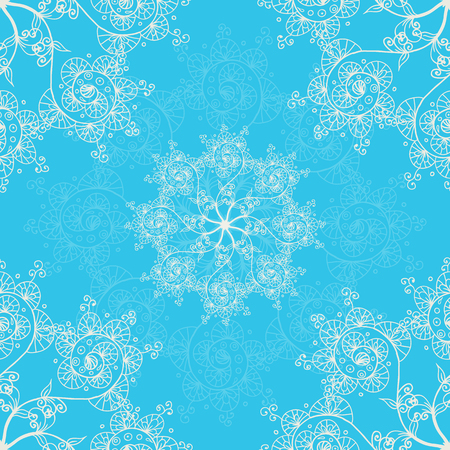 Blue seamless pattern background, Christmas and New Year greeting card, invitation with snowflake ornaments, beautiful, luxury postcard, template for designのイラスト素材