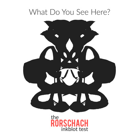 The rorschach inkblot test vector isolated variation for psychological test for psychologists and their patients. The Rorschach technique with hand drawn ink blot used in psychology.のイラスト素材