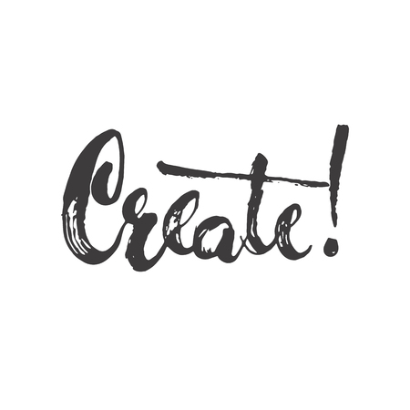 Hand drawn typography lettering phrase Create isolated on the white backgroundのイラスト素材