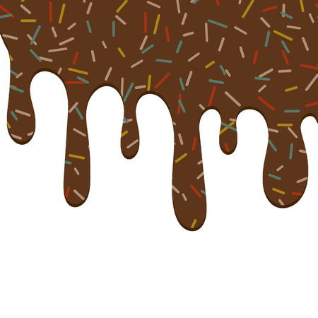 Chocolate flow on the donut texture isolated on the white backgroundのイラスト素材