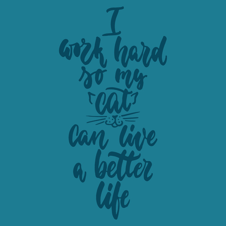 Hand drawn lettering phrase for animal lovers for poster designのイラスト素材