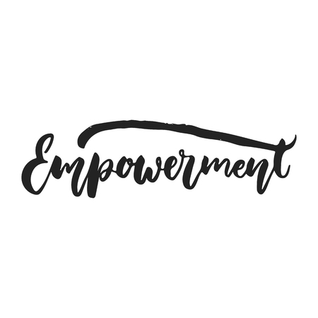 Empowerment - hand drawn lettering phrase isolated on the black background.のイラスト素材