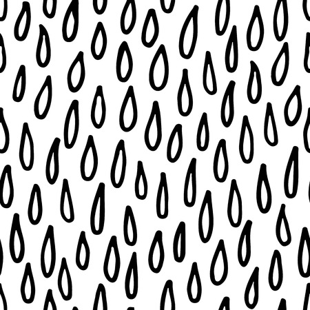 Abstract monochrome hand drawn ink black and white seamless pattern. Brush doodle vector repeated illustration for paper, textile, greeting card, print design.のイラスト素材