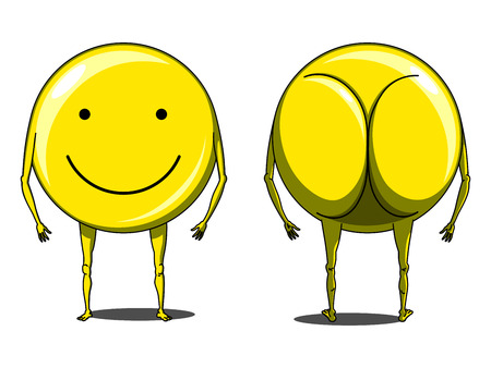 Happy emoji colorful.のイラスト素材