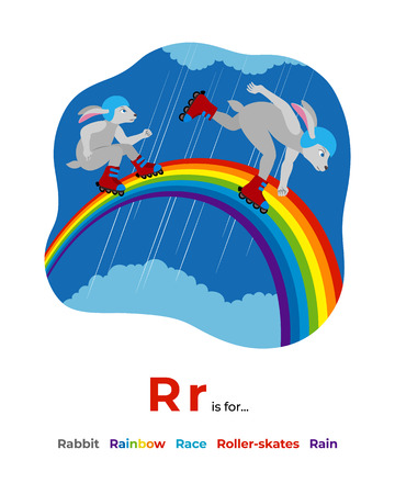 Illustration of R letter for alphabetのイラスト素材