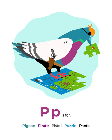 Illustration of letter P for alphabetのイラスト素材