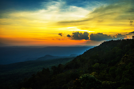 Colorful sunset sky at Nation Parkの写真素材