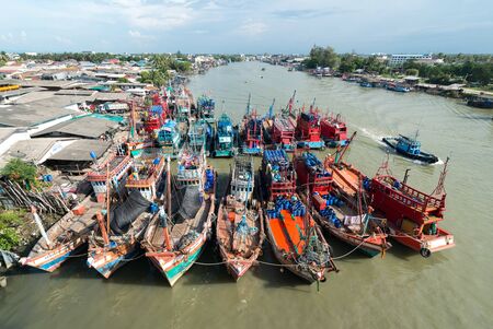 Fishing boats in a port