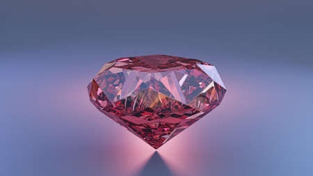 3d Render Red diamond jewelry on backlight background. 3D  illustration.の写真素材