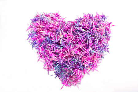 heart made from paper starの写真素材