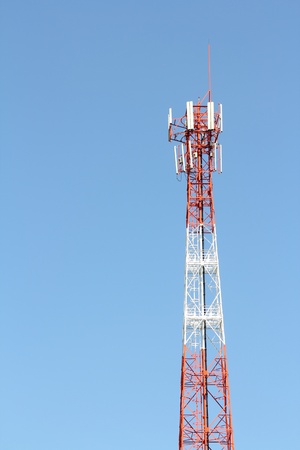 Radio tower on the open-air areaの写真素材