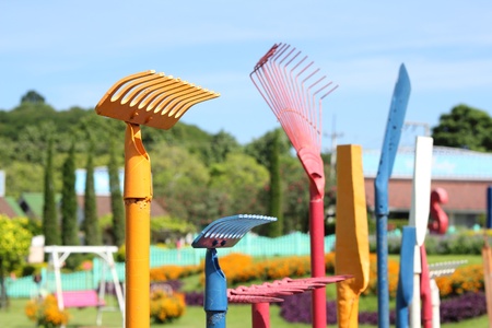 Tools for the show  Colorful of the tools for decorative gardenの写真素材