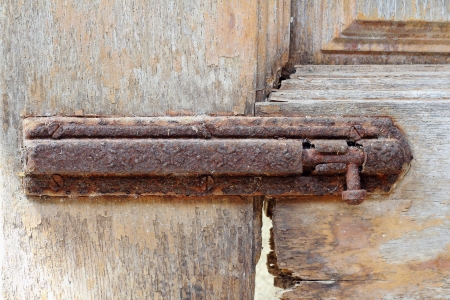 Door Safety Latch is Old  It s very old Condition, The rust is attributed to unsafeの写真素材