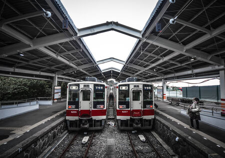 Japanese railway in Kamakuraのeditorial素材