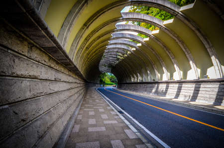 tunnel in kamakura near Kenchoji templeのeditorial素材