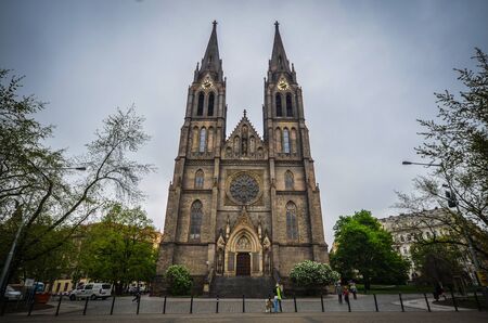 St. Ludmilla church in Prague, Czech Republicのeditorial素材