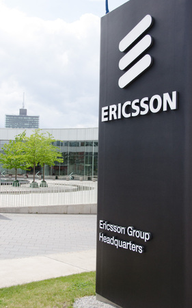 Ericsson Headquarters in Kista, a suburb in northern Stockholm.のeditorial素材
