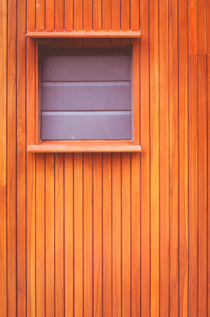 Brown Wooden Wall With Window Background In Vintage Style