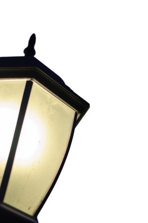 Black Street Light Lantern On White Isolated Backgroundの写真素材