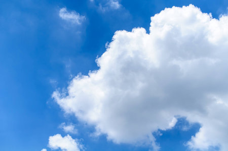 Blue Skyscape With Big White And Dark Grey Cloud