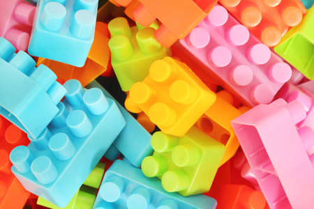 Plastic toy building block texture background.