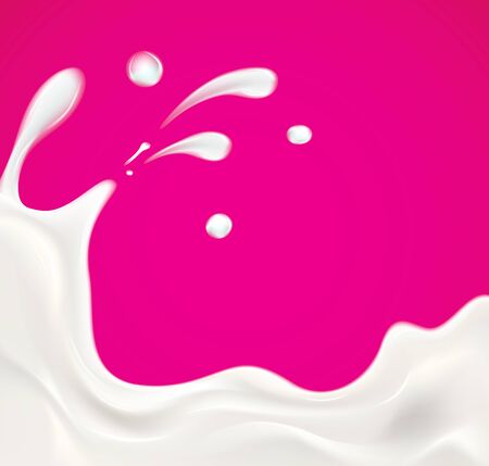 Milk splash illustration. Vector backgroundのイラスト素材