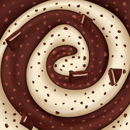 sweet caramel sauce with chopped chocolate illustration for various designのイラスト素材