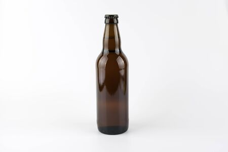 Full brown beer bottle.の写真素材