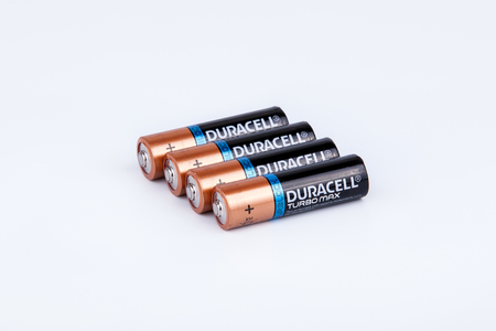 Riga, Latvia - April 18, 2017: Duracell Batteries, Duracell is an American brand of batteries and smart power solutionsのeditorial素材