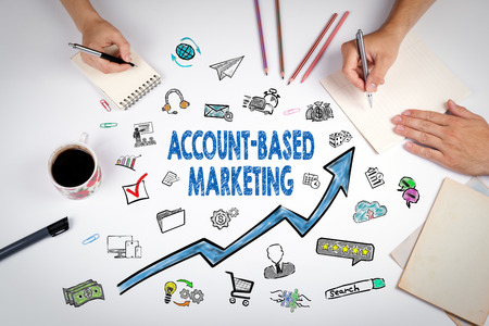 Account-Based Marketing Concept. keywords and icons on white background.の写真素材