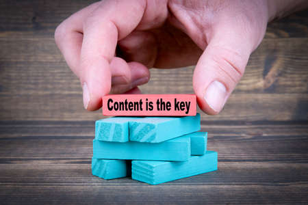 Content is the key. Business Concept With Colorful Wooden Blocks.の写真素材