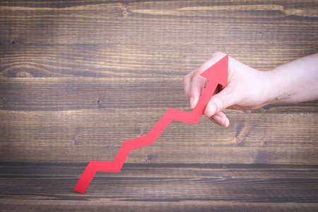 Career ladder, successful business and investment growth. Arrow Showing Upward Directionの写真素材