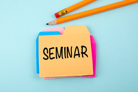 Seminar, Business and Education Concept. Paper note with textの写真素材