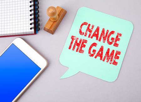 Change The Game. Business and social media concept. Paper speech bubbleの写真素材
