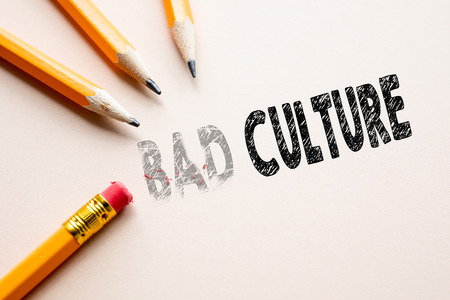 bad culture concept. business background. Office desk with stationeryの写真素材