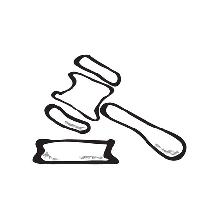 judge or auction hammer icon. for marketing and business backgroundのイラスト素材