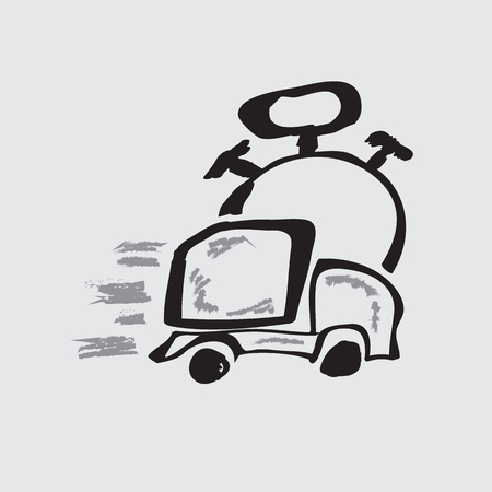Fast Delivery Icon, Vector Illustration. for marketing and business backgroundのイラスト素材