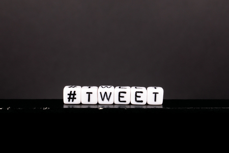 Hashtag with word tweet. Social media and marketing backgroundの写真素材