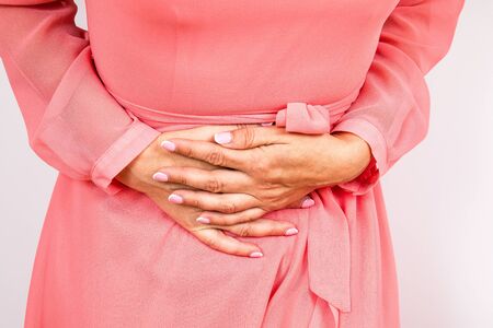 Abdominal cramps and pain. Female hygiene and menstruation
