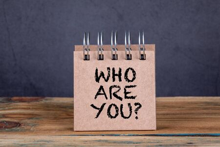 Who are you. Handwriting on an noteの写真素材